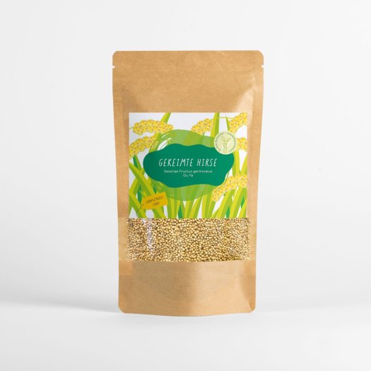 Gekeimte hirse verpackung